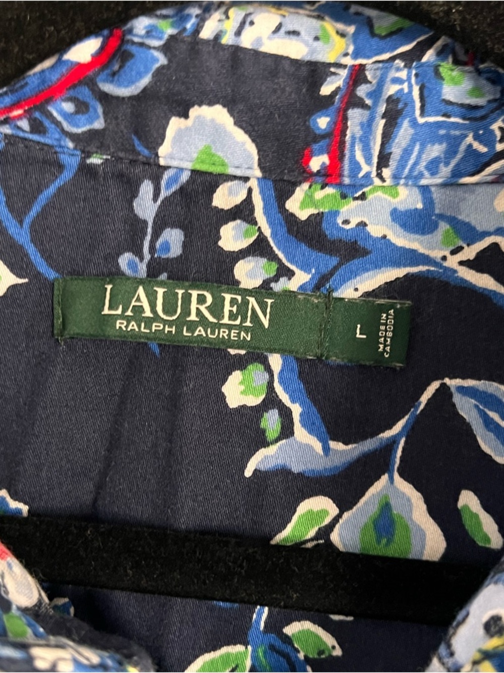 Lauren Ralph Lauren Women’s Paisley Shirt Dress Monogram Size Large - Picture 4 of 9
